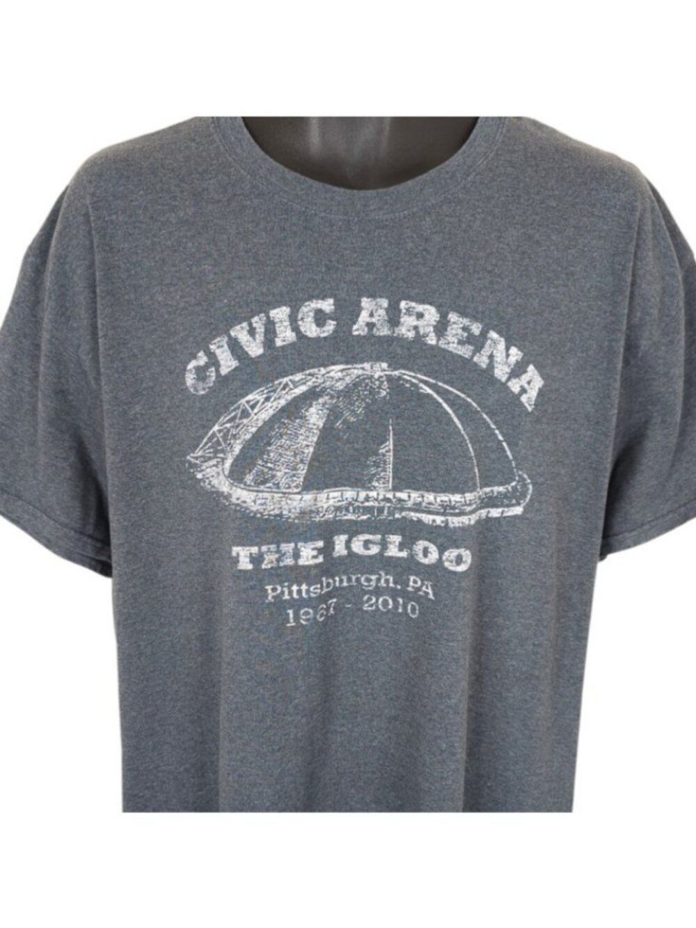 Civic Arena The Igloo T Shirt Mens Size XL Gray Pittsburgh Penguins NHL Hockey